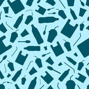 Say no to plastic, seamless pattern. Stock Illustration