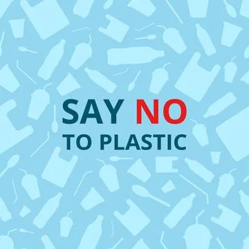 Say no to plastic, seamless pattern. Stock Illustration