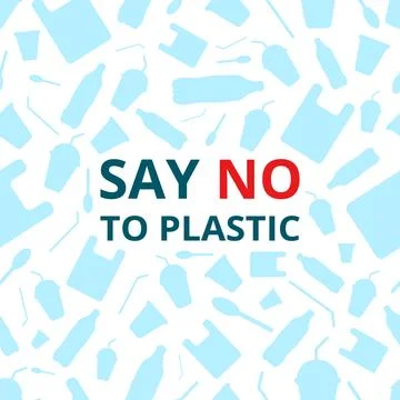 Say no to plastic, seamless pattern. Stock Illustration
