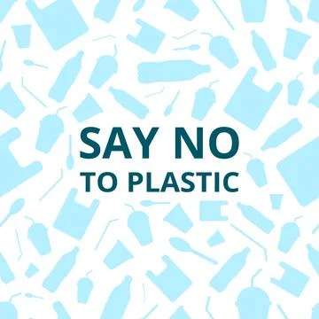 Say no to plastic, seamless pattern. Stock Illustration