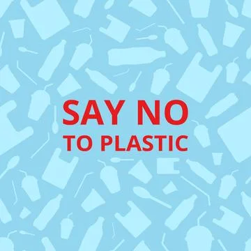 Say no to plastic, seamless pattern. Stock Illustration
