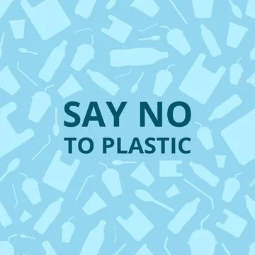 Say no to plastic, seamless pattern. Stock Illustration