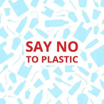 Say no to plastic, seamless pattern. Ilustração Stock