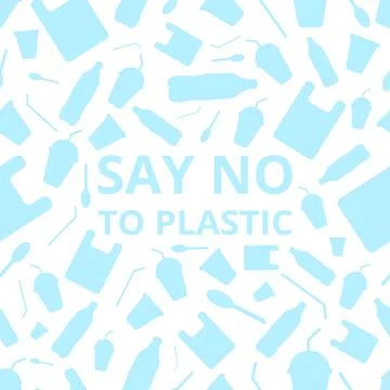 Say no to plastic, seamless pattern. Stock Illustration