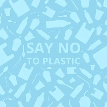 Say no to plastic, seamless pattern. Stock Illustration