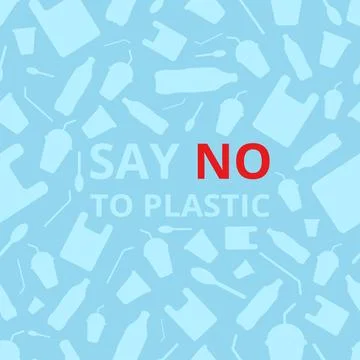 Say no to plastic, seamless pattern. Stock Illustration