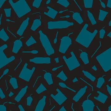 Say no to plastic, seamless pattern. Stock Illustration