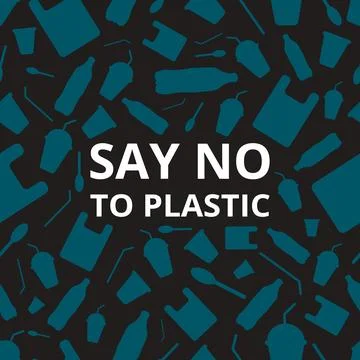 Say no to plastic, seamless pattern. Stock Illustration