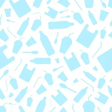 Say no to plastic, seamless pattern. Stock Illustration