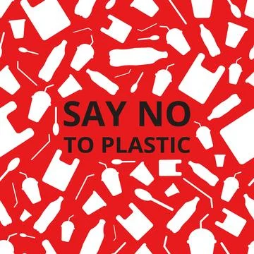 Say no to plastic seamless pattern. Ilustração Stock