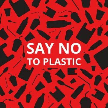 Say no to plastic seamless pattern. Stock Illustration