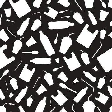 Say no to plastic seamless pattern. Stock Illustration