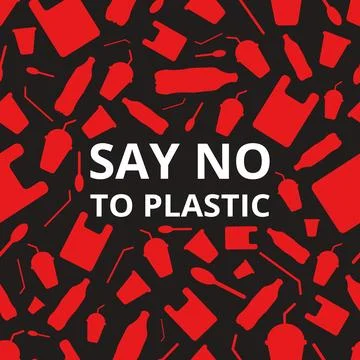 Say no to plastic seamless pattern. Stock Illustration