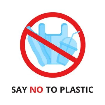 Say no to plastic. Stop. Stock Illustration