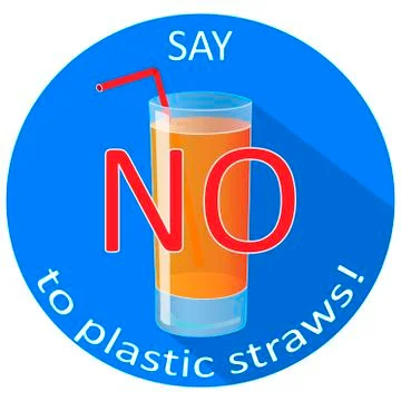 Say no to plastic straws concept banner with a drinking glass. Save the earth Stock Illustration