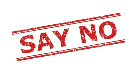 SAY NO Stamp with Corroded Texture and Double Parallel Lines Illustration