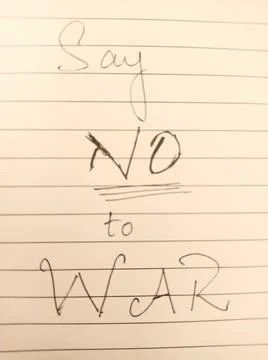Say NO to war - message Foto stock