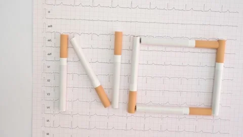 Saying no to smoking cigarettes concept for World No Tobacco Day Stock Footage 335191997