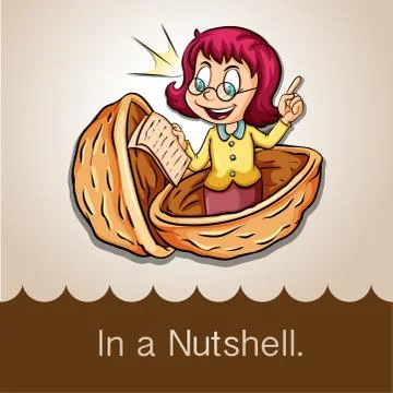 Saying in a nutshell Stock Illustration