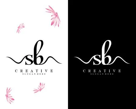 Sb, bs creative script font letter logo design template vector Stock Illustration