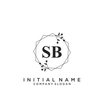 SB Initial handwriting logo design Stock Illustration