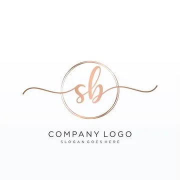 SB Initial handwriting logo design Stock Illustration