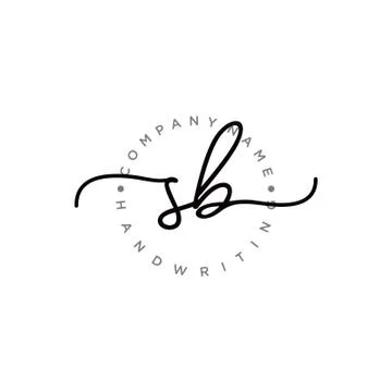 SB Initial handwriting logo design Stock Illustration