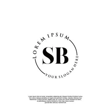 SB Initial handwriting logo design Stock Illustration
