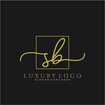 SB Initial handwriting logo design Stock Illustration