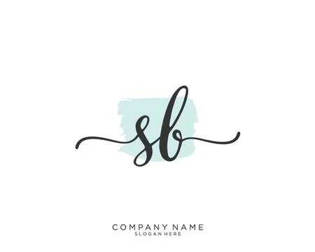 SB Initial handwriting logo design Stock Illustration