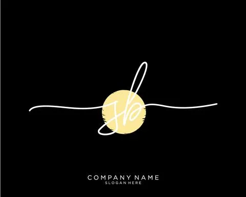 SB Initial handwriting logo design Stock Illustration