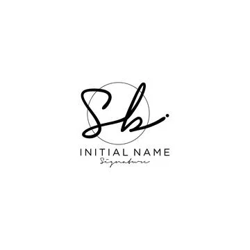 SB Initial handwriting logo design Stock Illustration