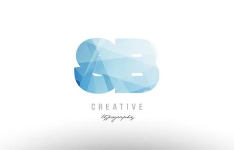 Sb s b blue polygonal alphabet letter logo icon combination Stockillustratie