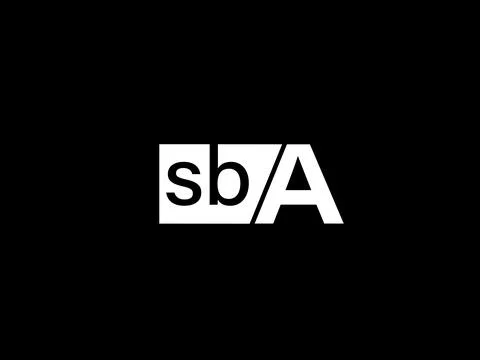 SBA Logo and Graphics design vector art, Icons isolated on black background Stock Illustration