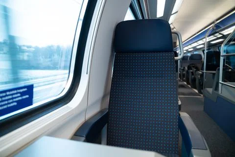 SBB CFF FFS Swiss Train Window Seat Second Class Cabin Public Transit Switzer Stock Photos