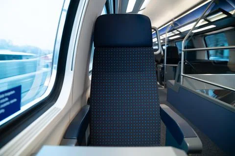 SBB CFF FFS Swiss Train Window Seat Second Class Cabin Public Transit Switzer Stock Photos