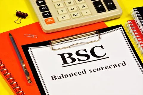SBC. Balanced scorecard. The text label in the form on the folder. Stock Photos