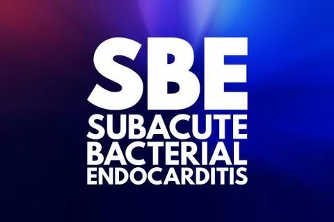 SBE - Subacute Bacterial Endocarditis acronym, medical concept background Stock Illustration