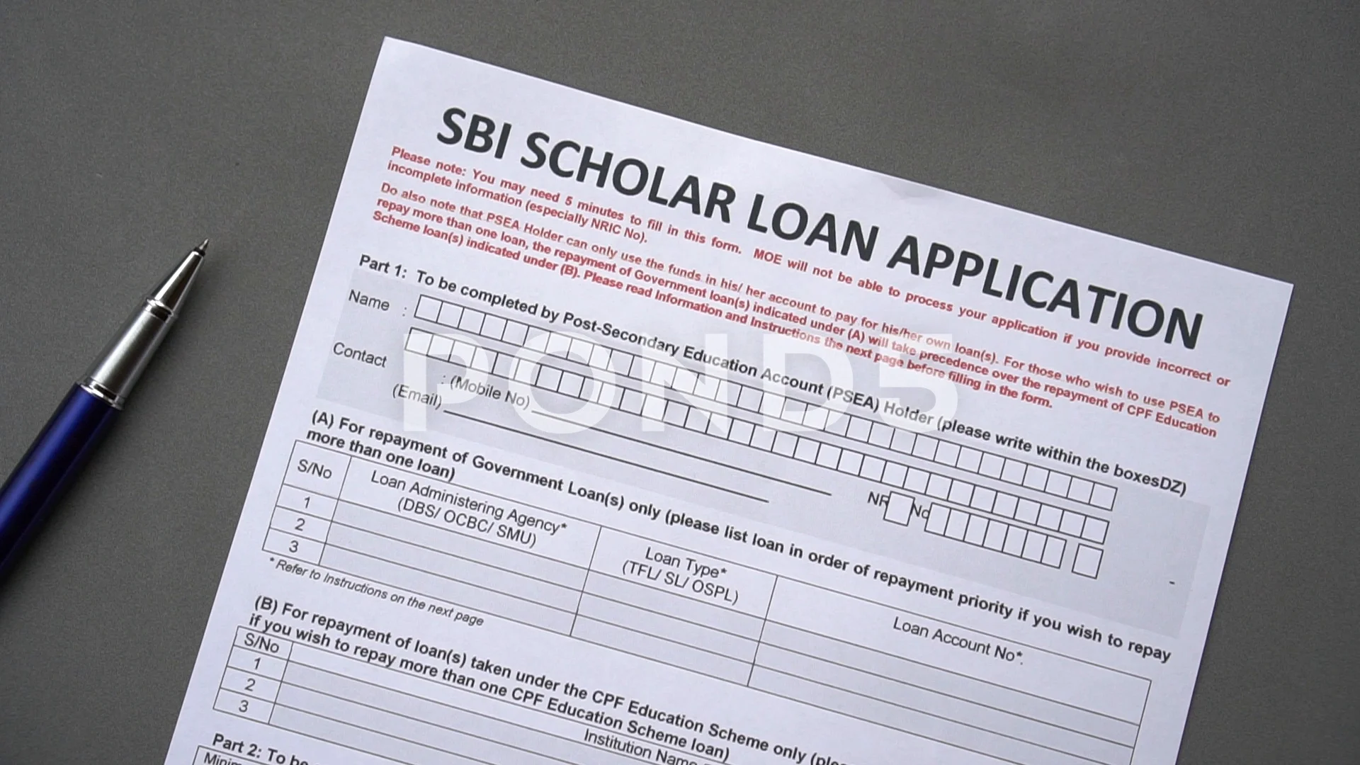 Stock Video Sbi Scholar Loan Application Form 94663534