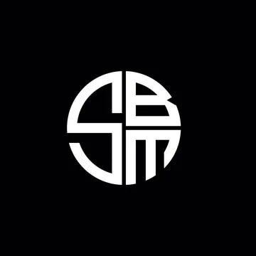 SBM logo SBM icon SBM monogram SBM letter minimalist Circle flat Unique mod.. Stock Illustration