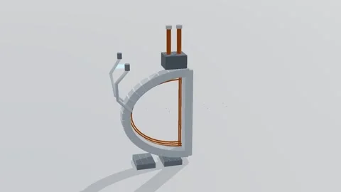 Sc magnet fusion 3d loop white background 3D animation seamless loop Stock-Footage 341849411