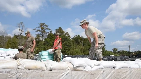 SC National Guard responds during Hurricane Florence - 2018 Stock Footage 102114290