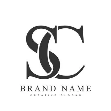 SC trendy logotype template. Initial letter s and c classic font style. Cre.. Stock Illustration