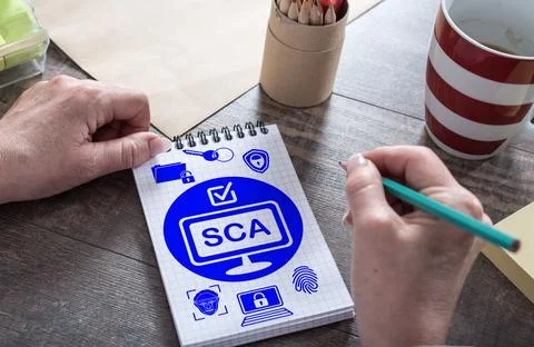Sca concept on a notepad Foto stock
