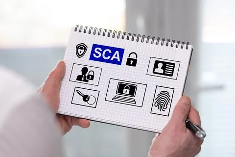 Sca concept on a notepad Foto stock