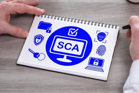 Sca concept on a notepad Foto stock