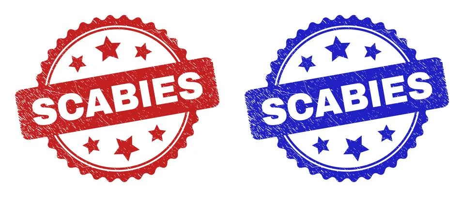 SCABIES Rosette Watermarks Using Grunge Style 스톡 일러스트