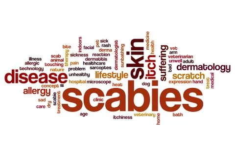 Scabies word cloud Stock Illustration