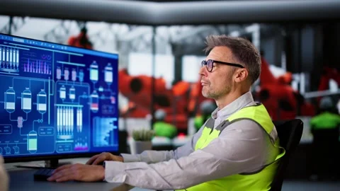 Scada Desktop Software On Computer Stock Footage 298378086