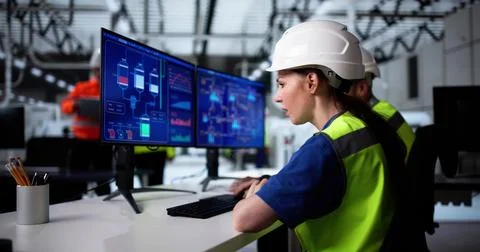 Scada Desktop Software On Computer Foto stock